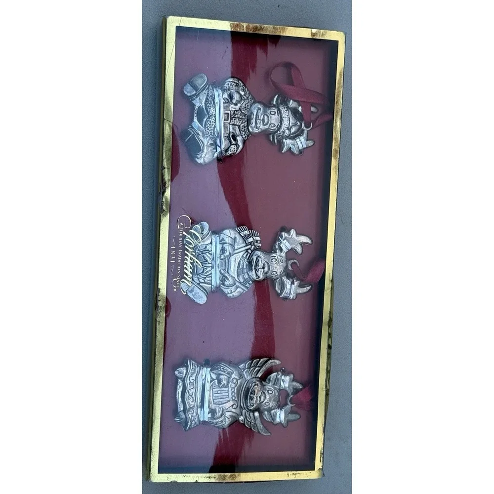 Gorham Silver Plated‎ Ornaments Set of 3 Reindeer New